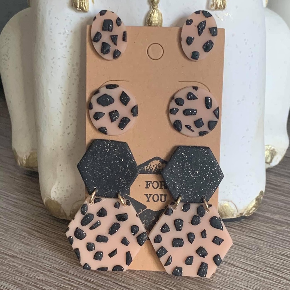 3 Pair Handmade Statement Earrings